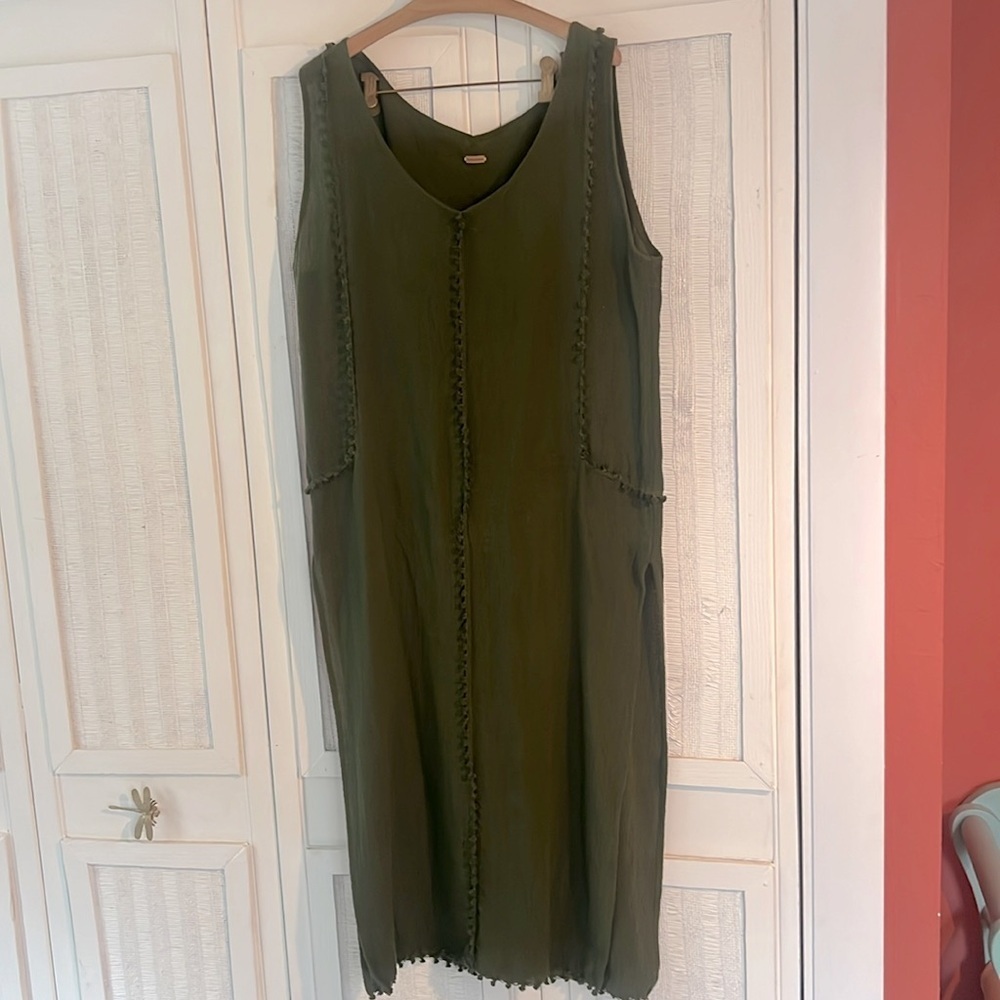 Caravana kaftan coverup beach one size olive green